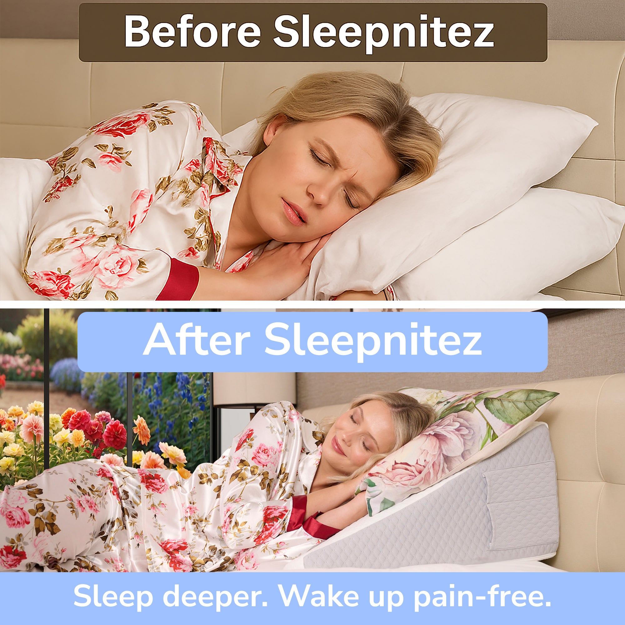 12" Wedge Pillow for Sleep Apnea,After Surgery,Snoring,Acid Reflux,After Surgery Recovery