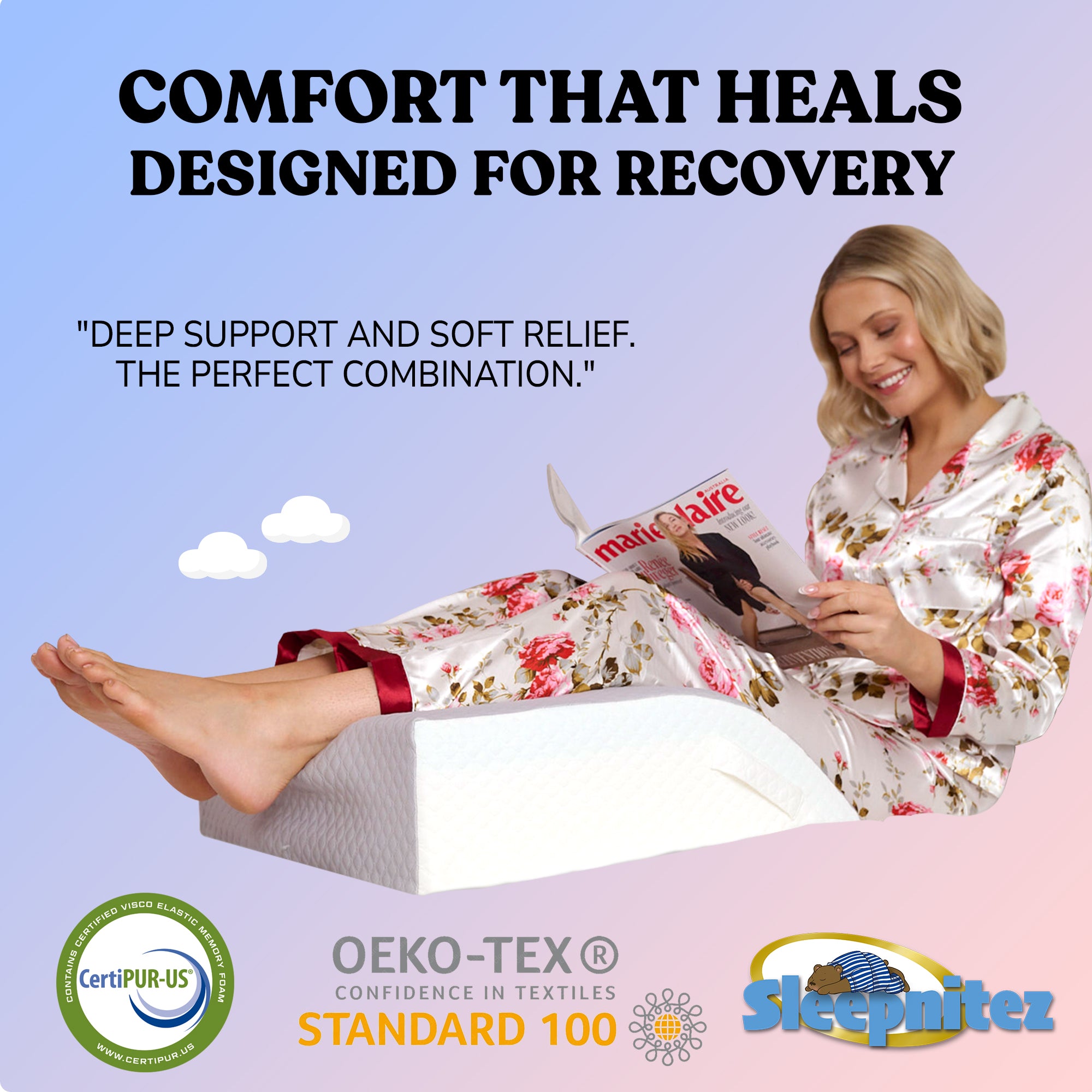 Leg Elevation Pillow For After Surgery, Leg Swelling and Blood Circulation