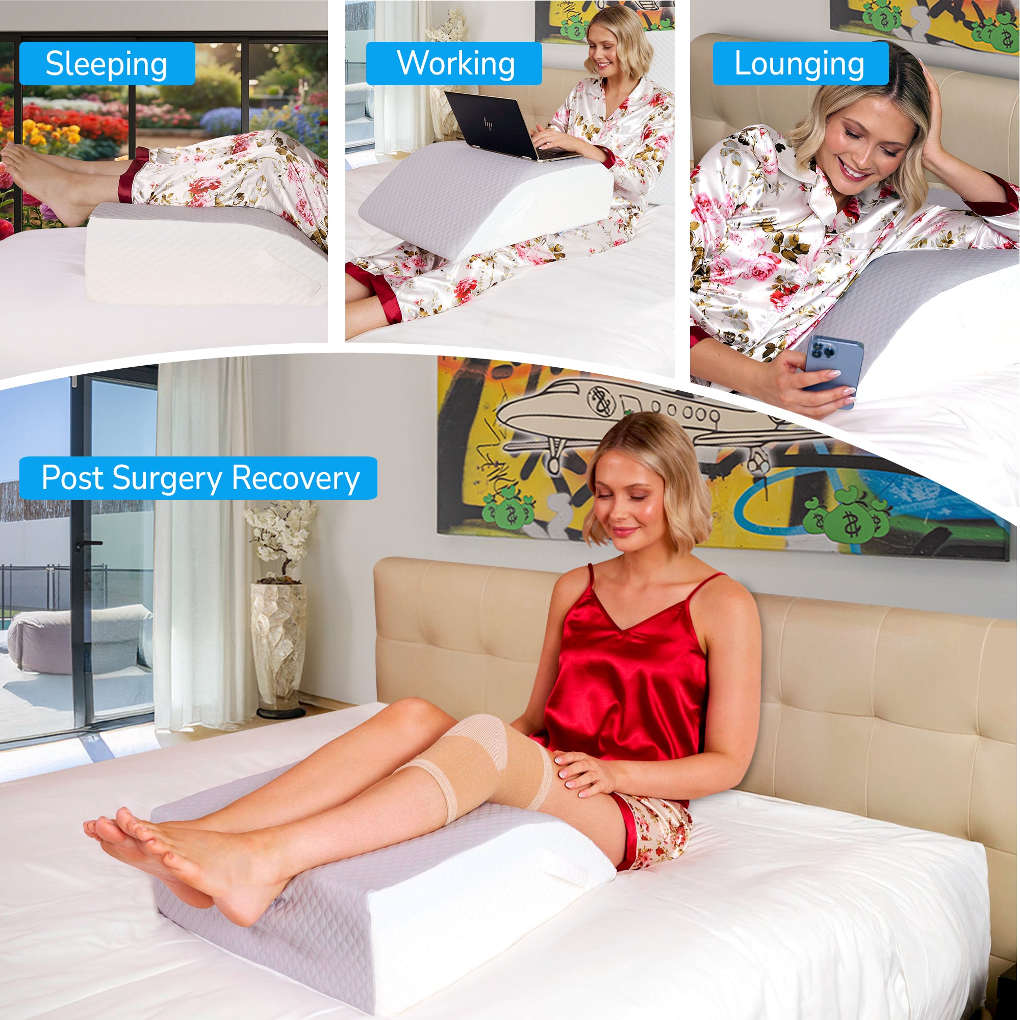 Leg Elevation Pillow For After Surgery, Leg Swelling and Blood Circulation