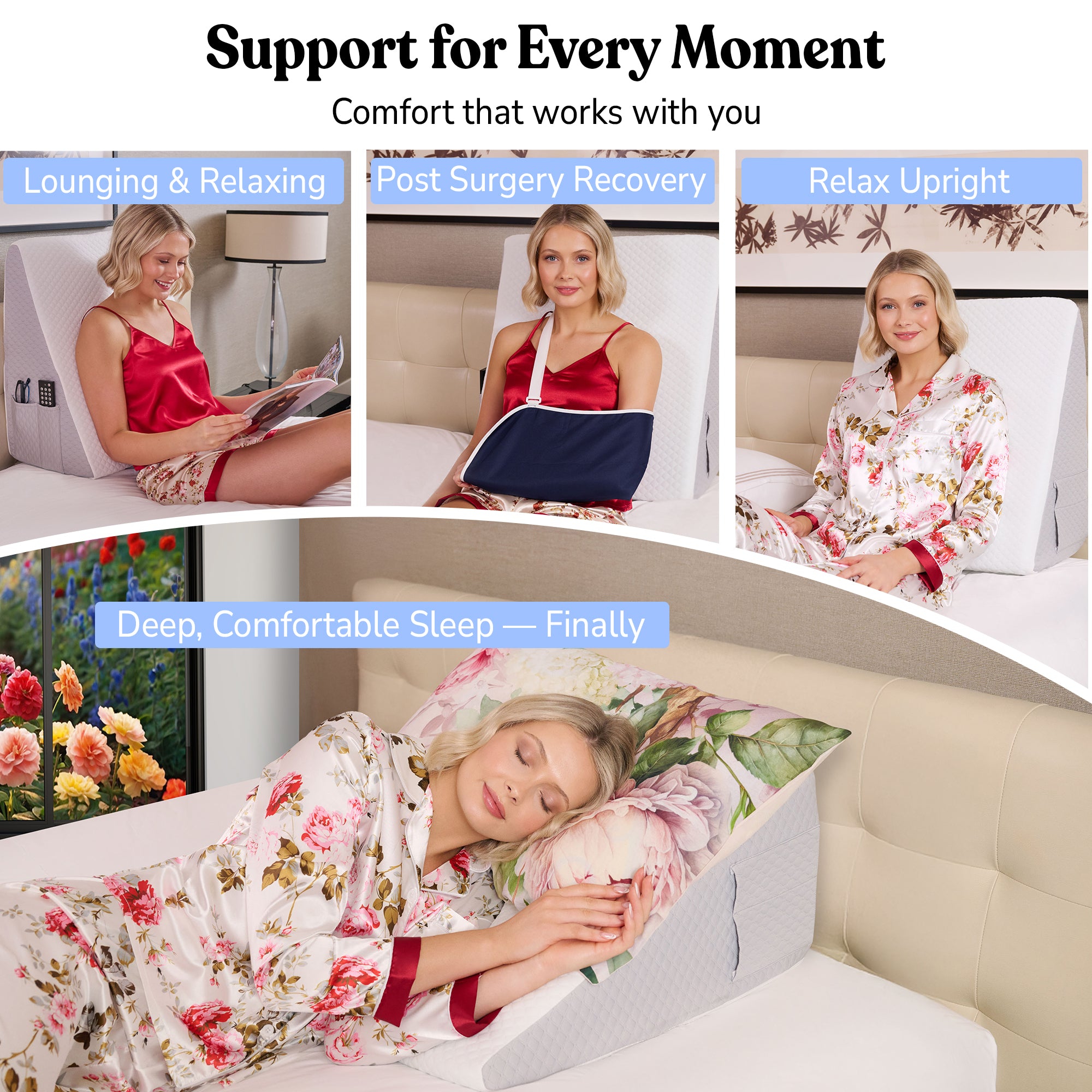 12" Wedge Pillow for Sleep Apnea,After Surgery,Snoring,Acid Reflux,After Surgery Recovery