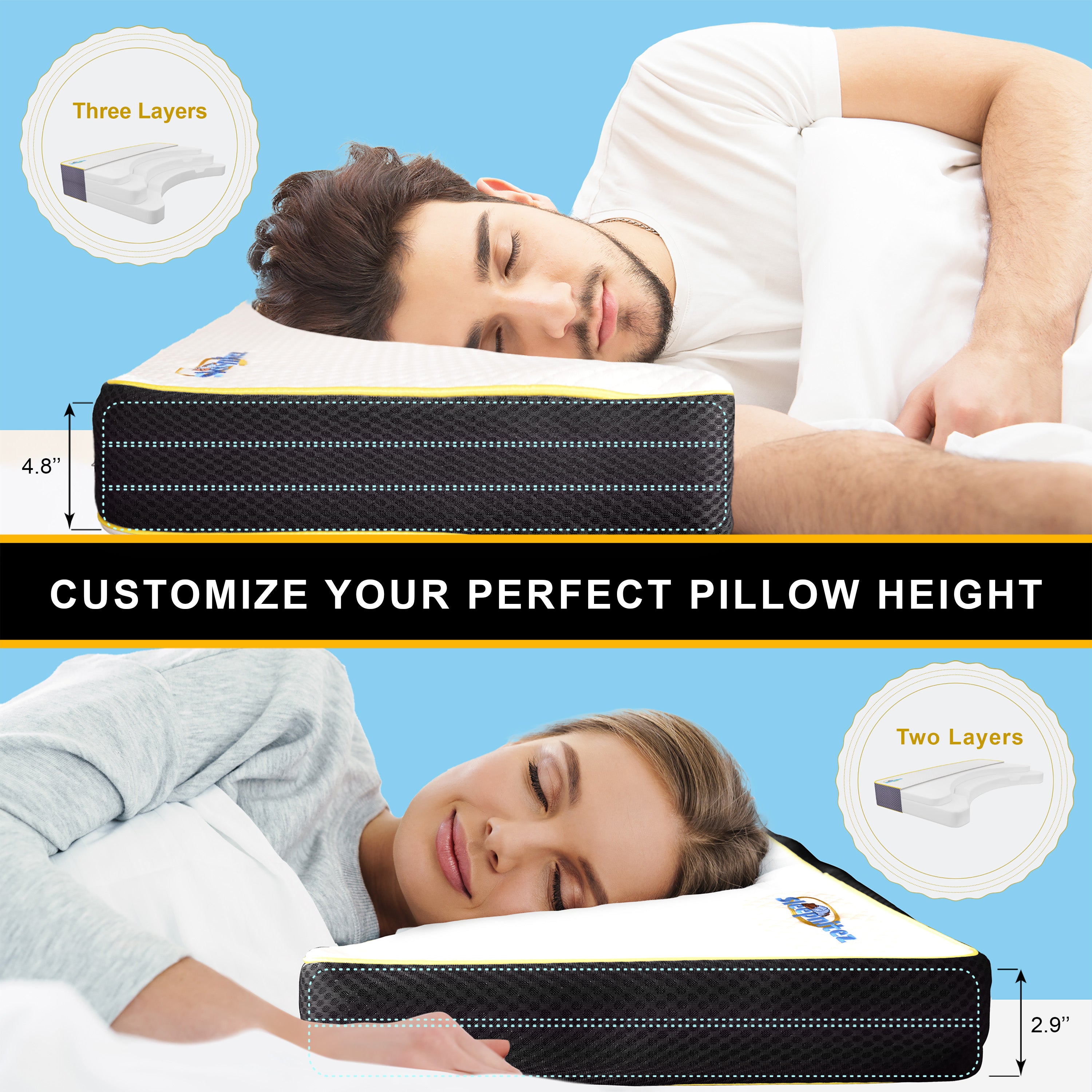 Sleepnitez Snuggle Side Sleeper Pillow