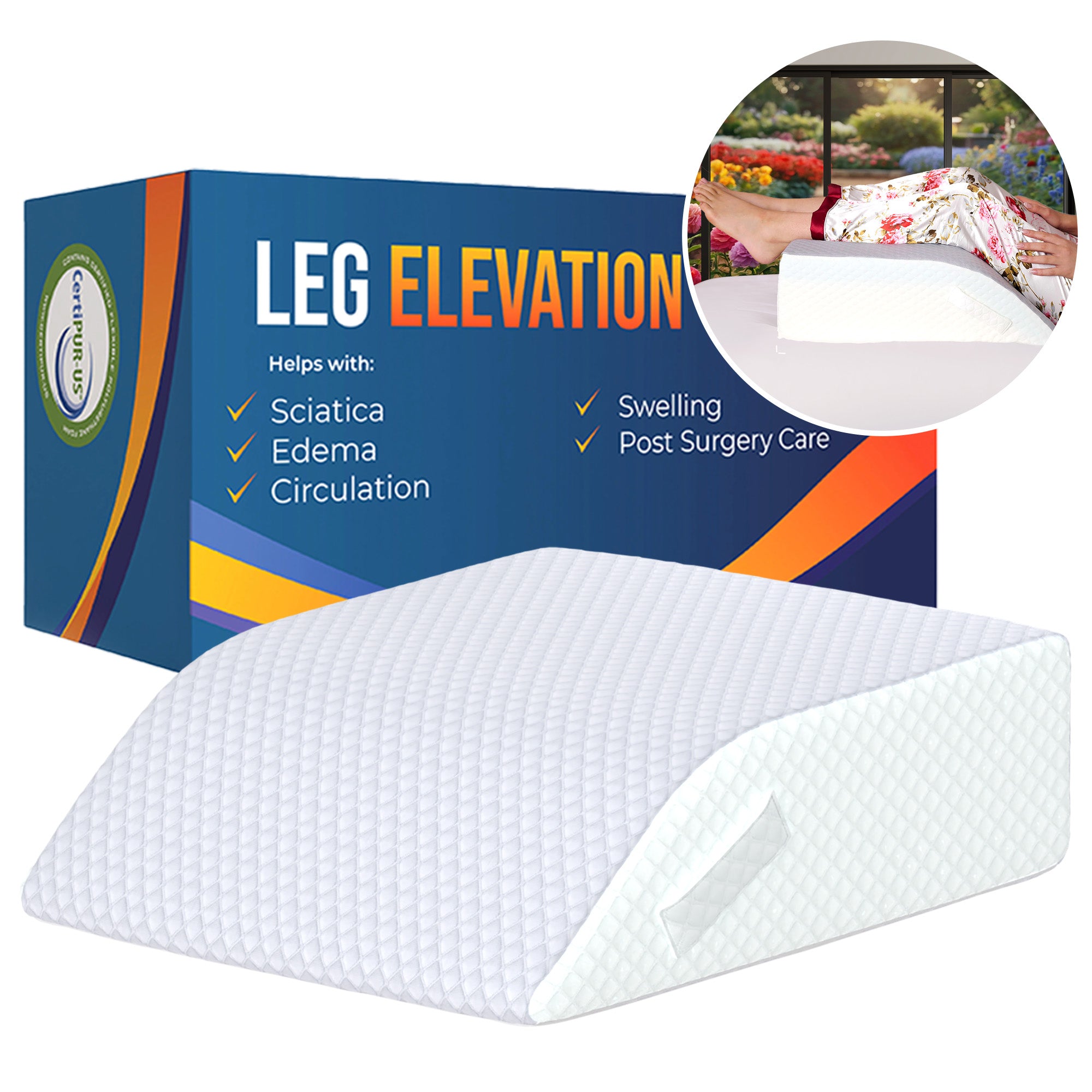 Leg Elevation Pillow For After Surgery, Leg Swelling and Blood Circulation
