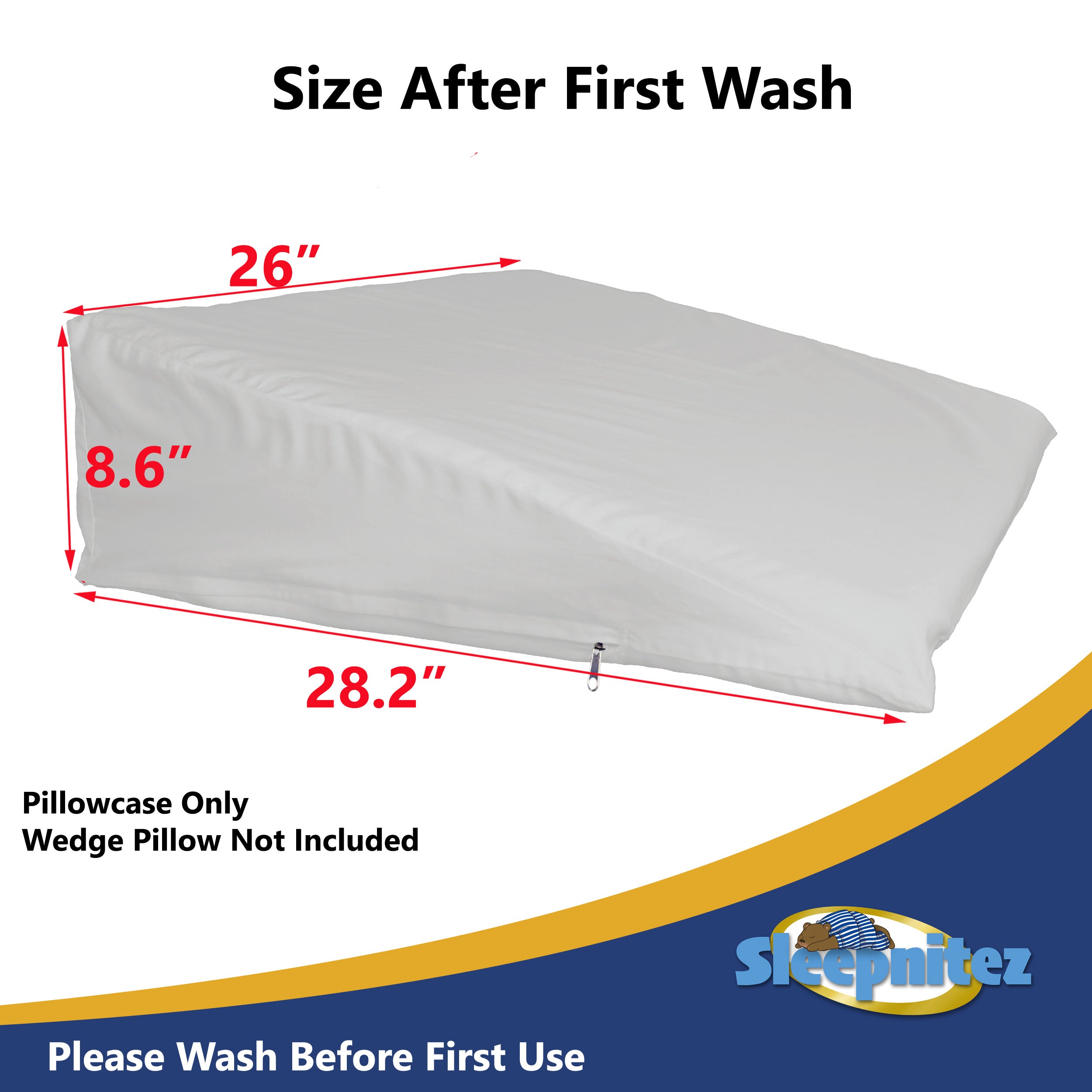 Light Gray 100% Egyptian Cotton Wedge Pillowcase for 8